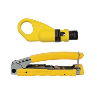 Klein Tools Compact Multi-Connector Compression Crimper and Cable Stripper and 2-Level Coaxial Cable Stripper Tool Set M2O41037KIT