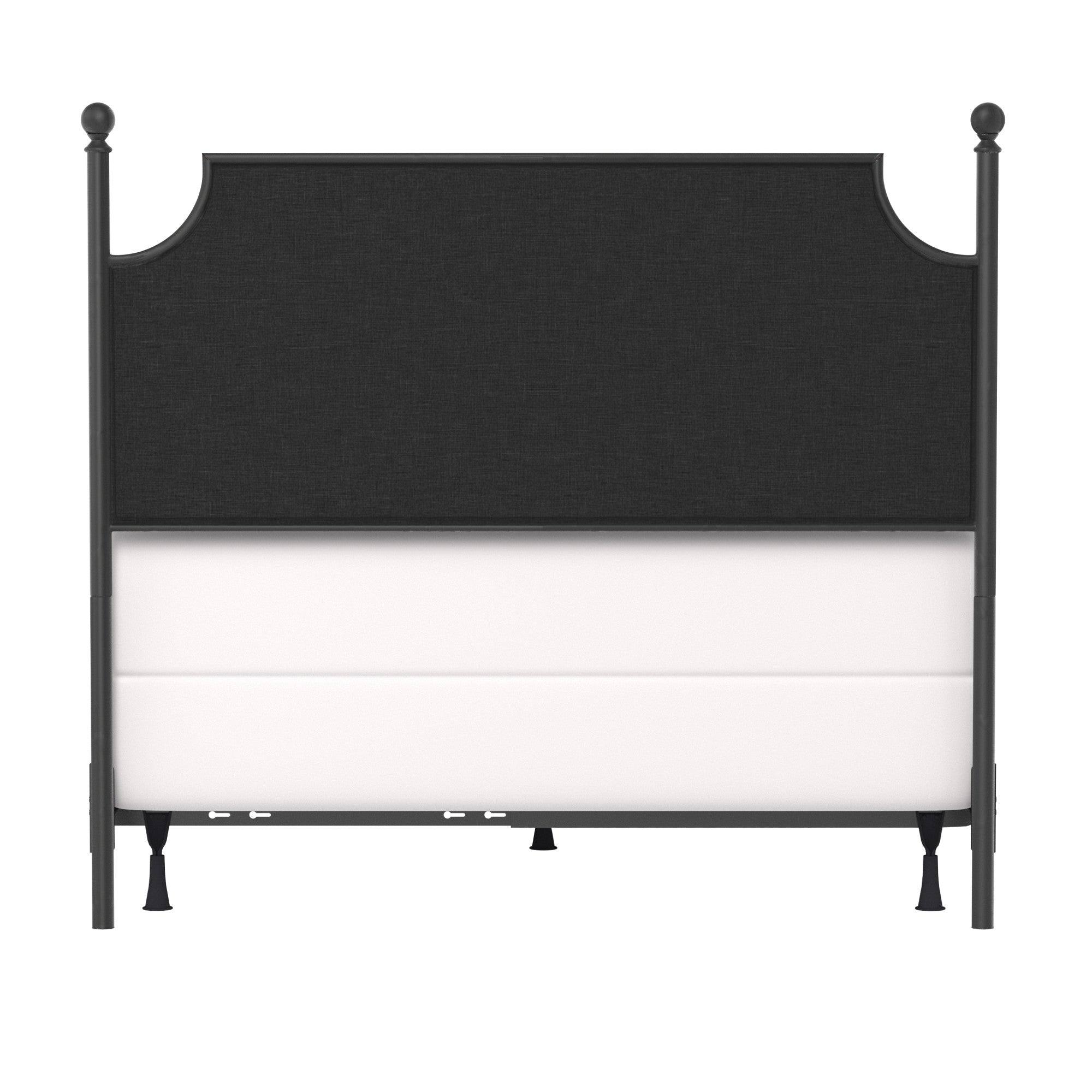 Hillsdale Furniture McArthur Metal Upholstered Queen Bed, Matte Black with Gray Fabric