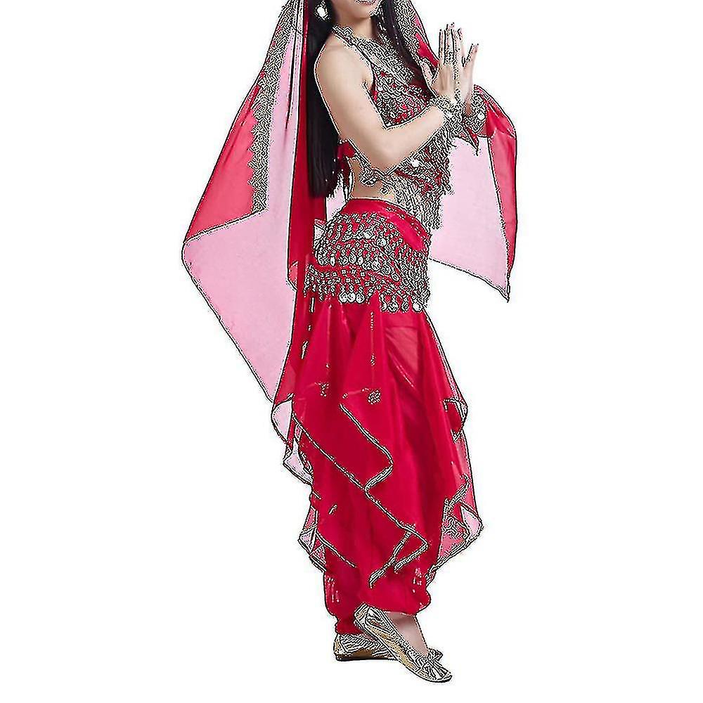 Hip Scarf For Belly Dancing， Women's Belly Dance Scarf With Coin Skirt