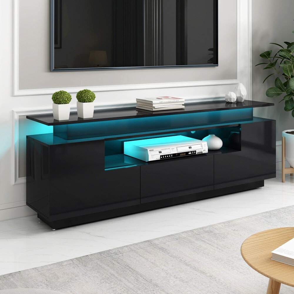 Modern Stylish Functional TV stand with Color Changing LED Lights