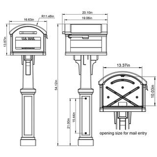 Architectural Mailboxes Grand Haven Black Extra Large Plastic Mailbox and Post Combo GHC40BAM