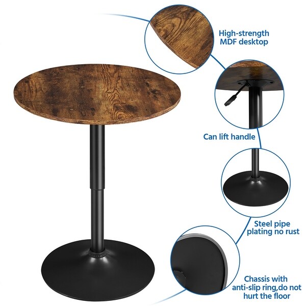 Yaheetech Adjustable Round Pub Table Bar Table