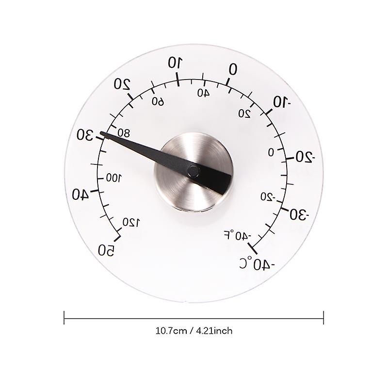 Thermometer Temperature Transparent Clear Outdoor Window Thermometer Clock Weather Tool