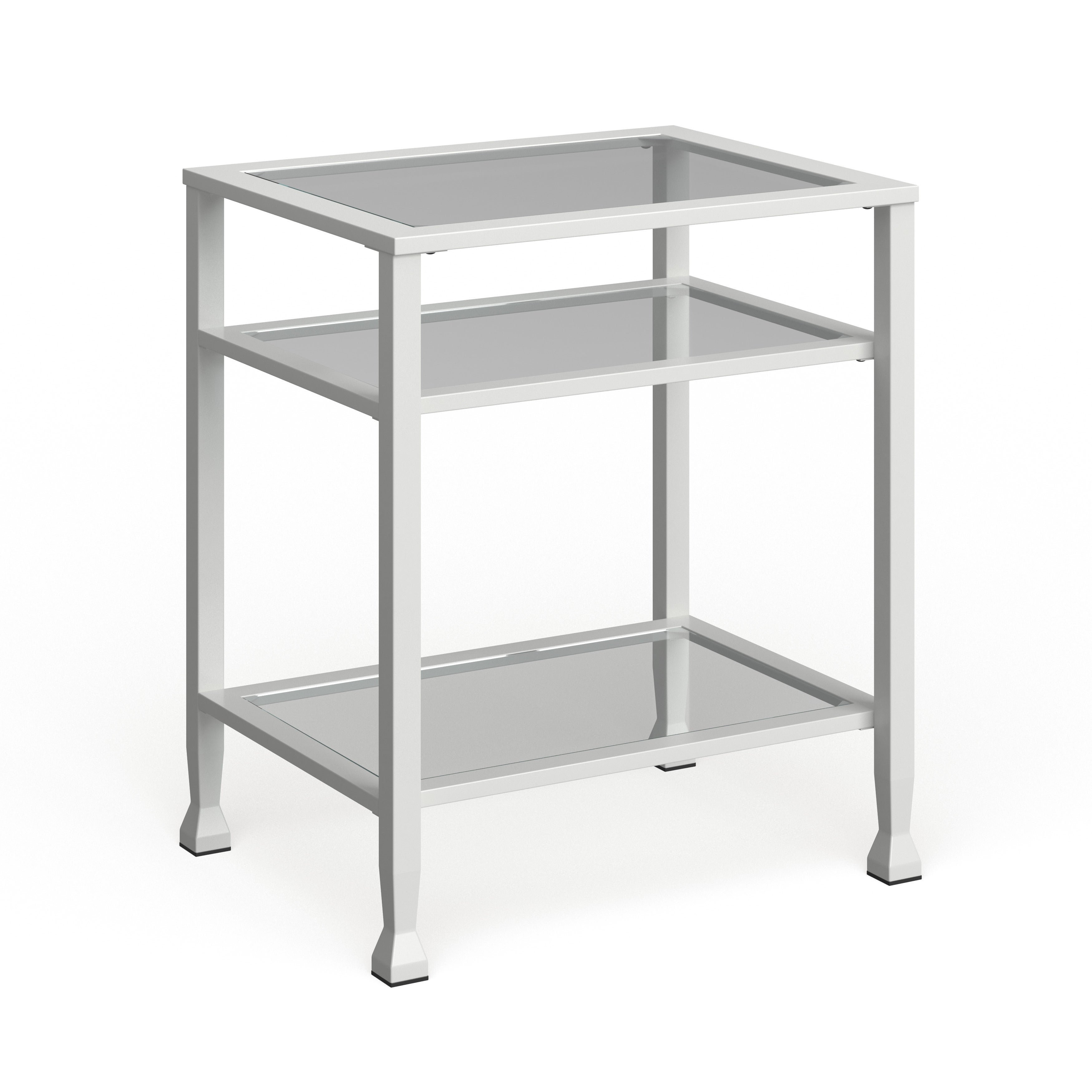 SEI Furniture Price Metal Side Table with Glass Shelf