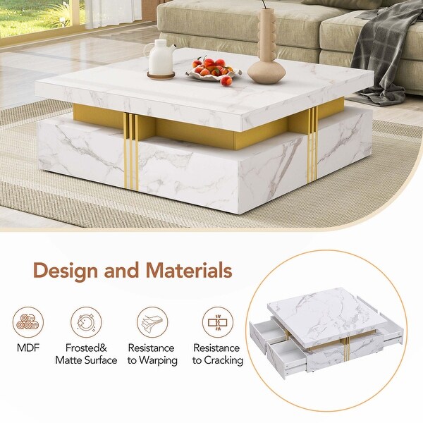 White Square Storage Coffee Table