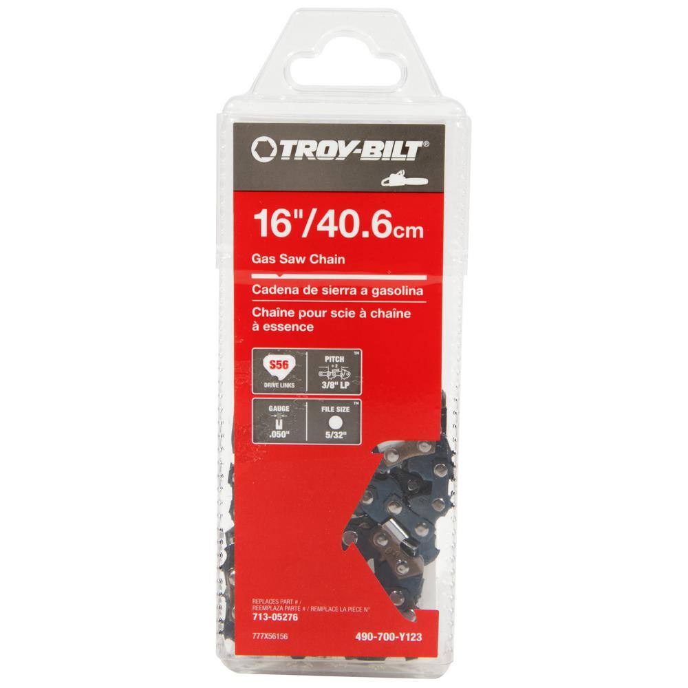 Troy-Bilt Original Equipment 16 in. 0.050 in. Gauge Chainsaw Chain for Gas Chainsaws with 56 Links Replaces OE# 713-05276 490-700-Y123