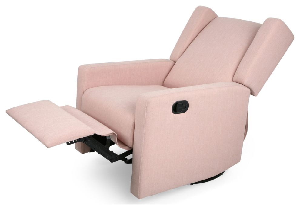 Abbott Contemporary Fabric Upholstered Swivel Recliner   Contemporary   Recliner Chairs   by GDFStudio  Houzz