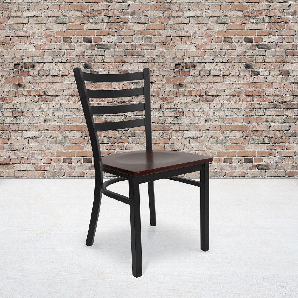 Ladder Back Metal Restaurant Chair   16.5\