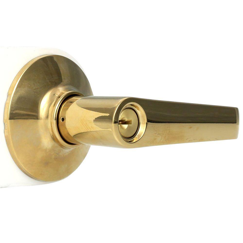 Schlage Elan Bright Brass Keyed Entry Door Handle F51A ELA 505