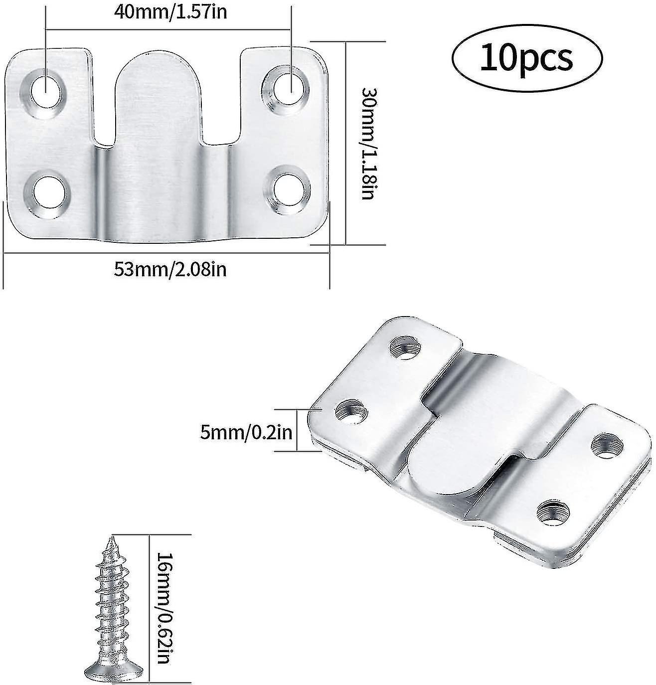 10 Piece Storage Hook Concealed Flush Mount Bracket， Heavy Duty Interlocking