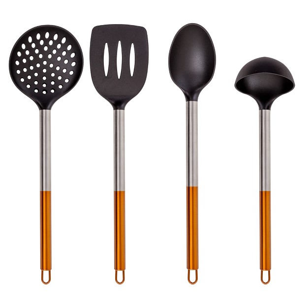 Lexi Home 4 piece Nylon Kitchen Tool Set With Steel Handles