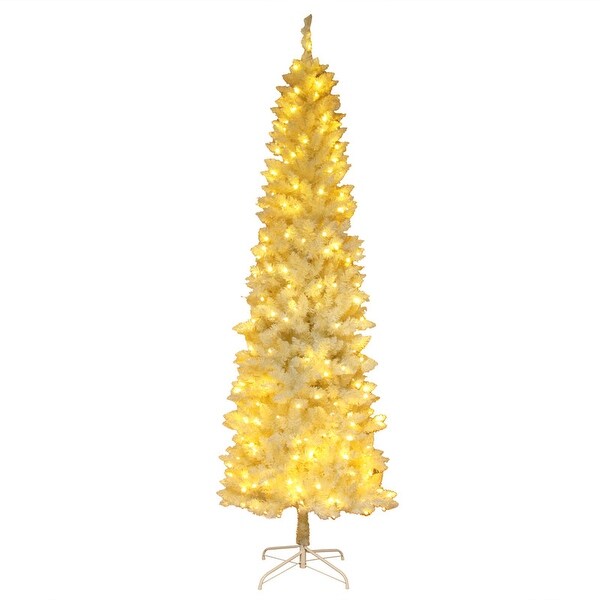 FCH 6.5ft Flocking Tied Light Christmas Tree