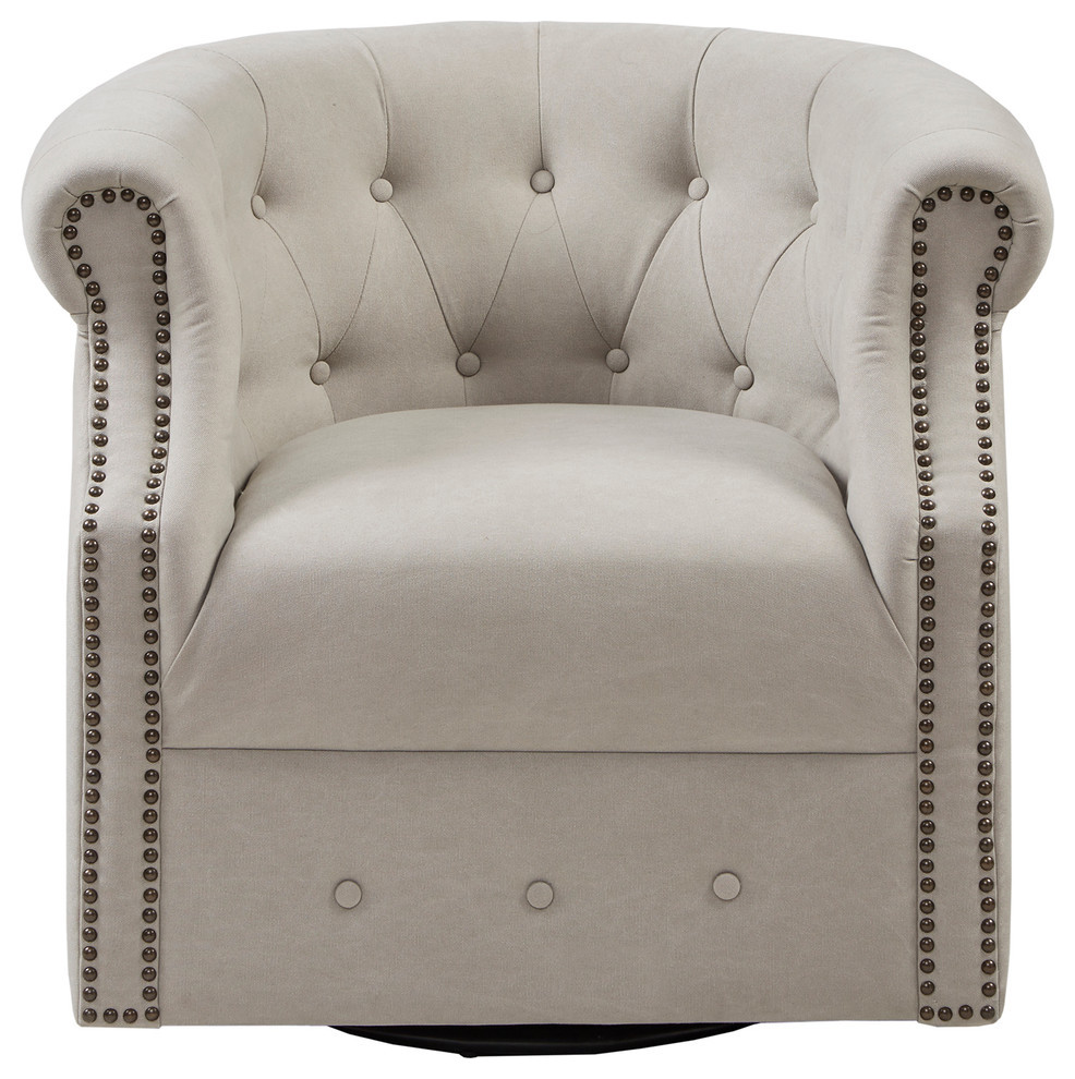 Owen Swivel Chair   Transitional   Armchairs And Accent Chairs   by Olliix  Houzz