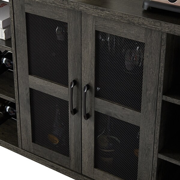 Industrial Wine Bar Sideboard with Wine Racks