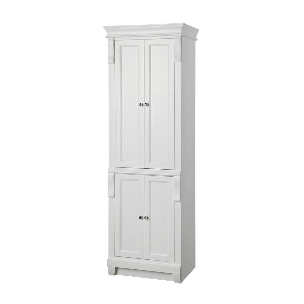 Home Decorators Collection Naples 24 in. W x 17 in. D x 74 in. H Bathroom Linen Cabinet in White NAWL2474