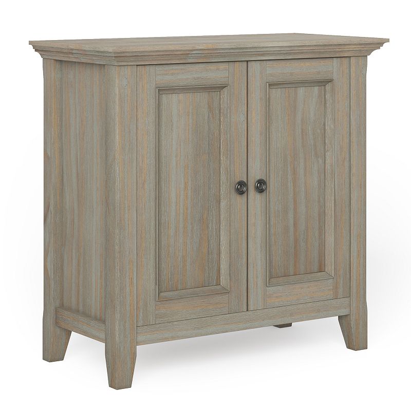 Simpli Home Solid Wood Transitional Low Storage Cabinet