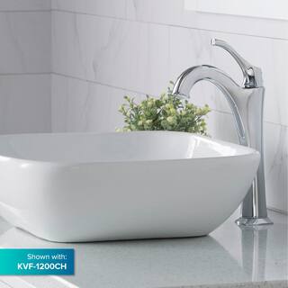 KRAUS Elavo Soft Square Ceramic Vessel Bathroom Sink in White KCV-127