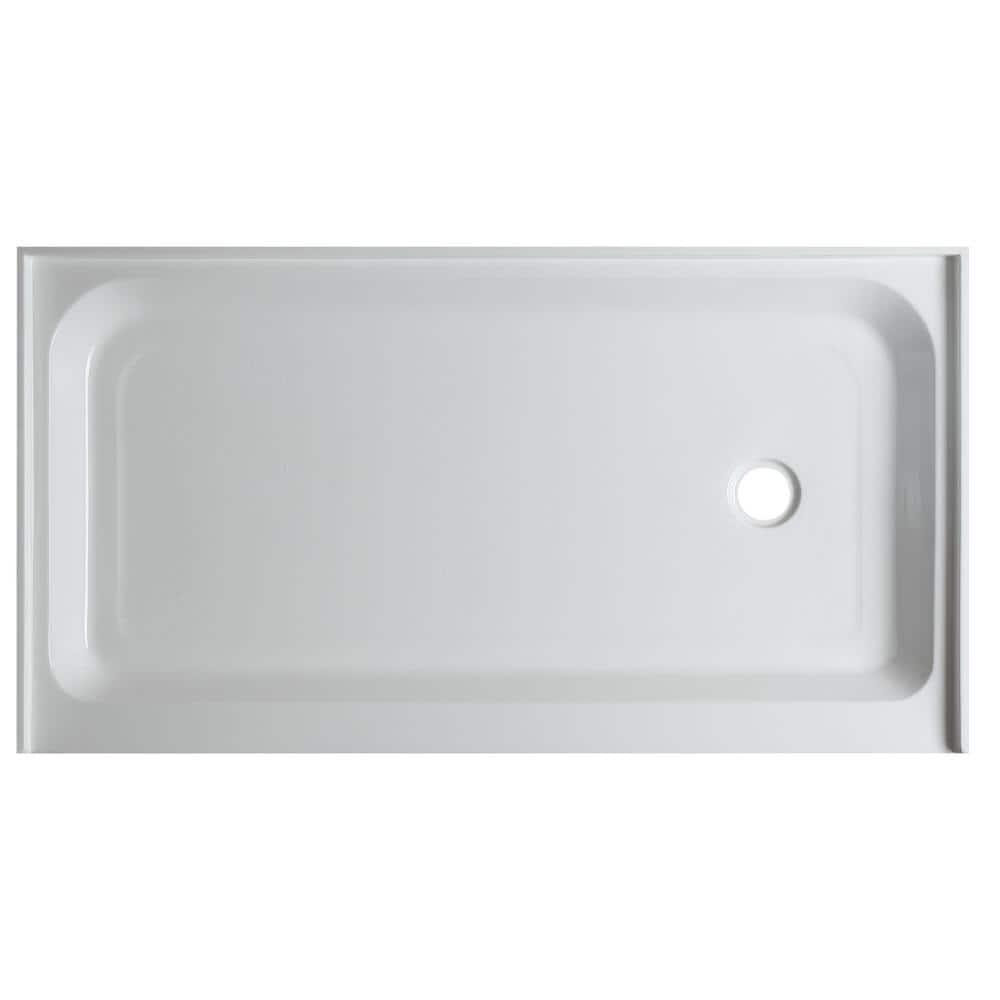 ANZZI Tier 36 in x 60 in Single Threshold Shower Base in White