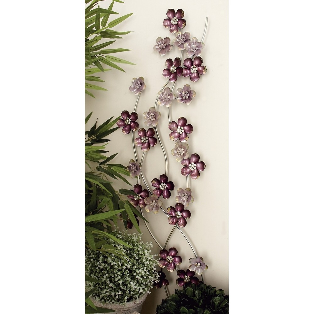 Purple Metal Floral Wall Decor   Small