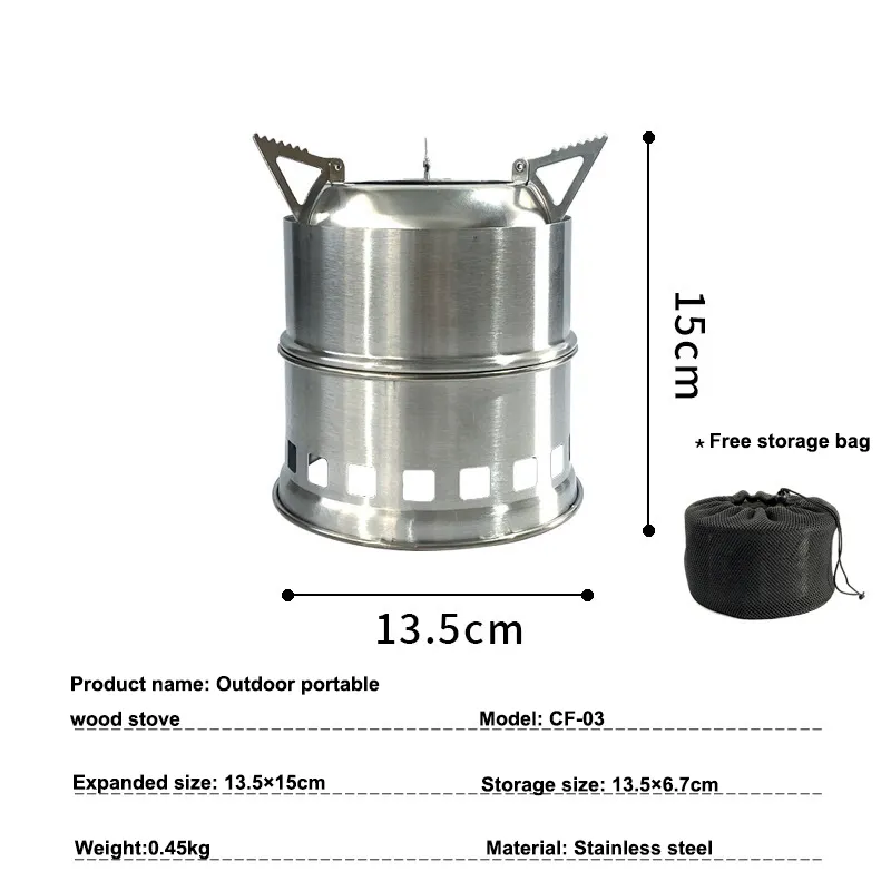 Outdoor Camping Portable Cheap Smokeless Stainless Steel Wood Burning Stove Grill For Sale