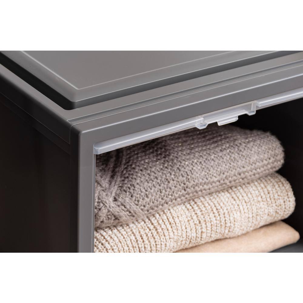 IRIS Deep Box Chest with Sliding Door Gray 500110