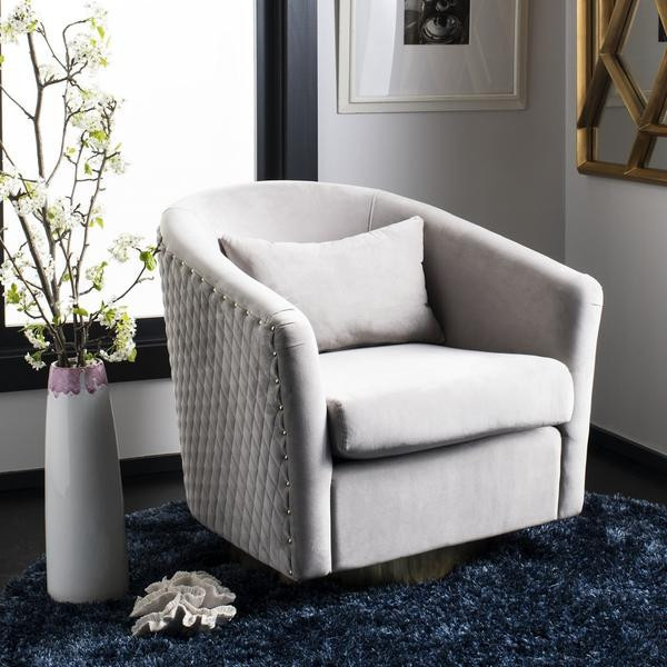 Baylee Quilted Swivel Tub Chair  Pale Taupe   Contemporary   Armchairs And Accent Chairs   by Rustic Home Furniture Deco  Houzz