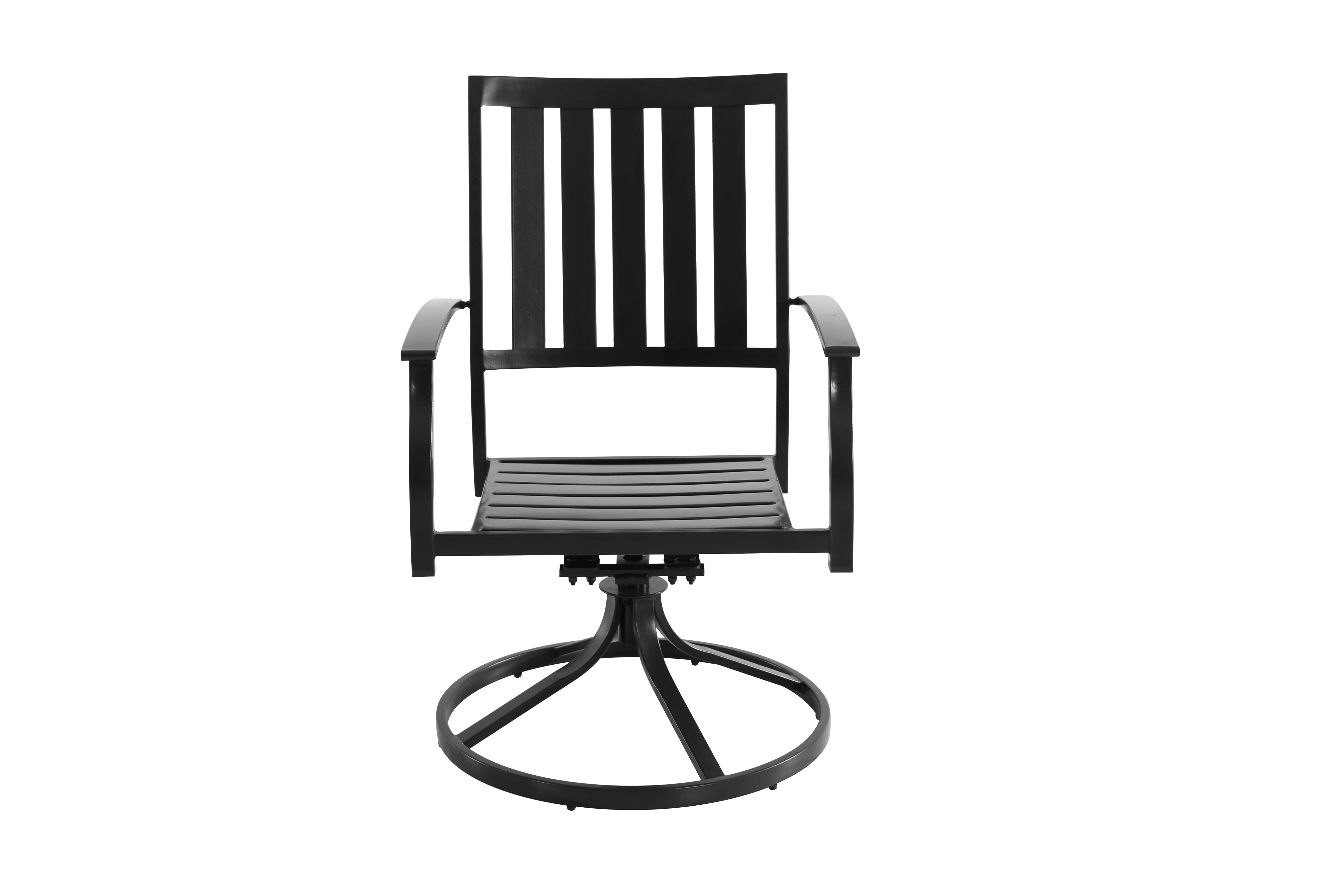 Better Homes & Gardens Camrose Outdoor Dining Chair - Steel - Set of 2 - Swivel - Black