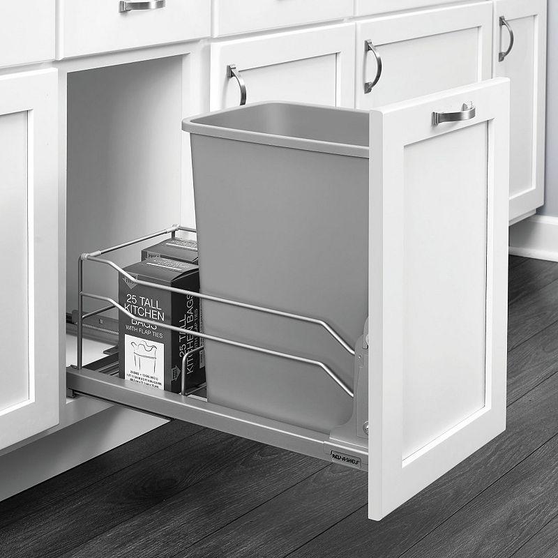 Rev-A-Shelf Pull Out Kitchen Trash Can 35 Qt with Soft-Close， 53WC-1535SCDM-117