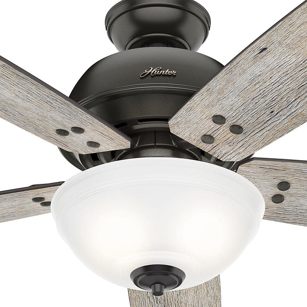 Hunter Reveille 60 in LED Indoor Noble Bronze Ceiling Fan with Light and Remote