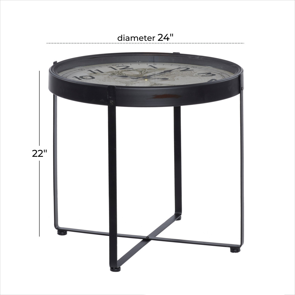 Black Iron Farmhouse Accent Table 90795   Industrial   Side Tables And End Tables   by Brimfield  ampMay  Houzz