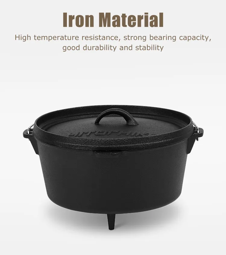 Hitorhike outdoor camping cookware iron cast pan 1 2person cooking pot picnic equipment outdoor cooking pot