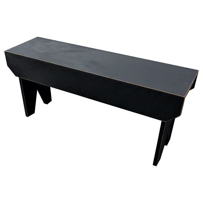 36 Distressed Black Unique Rectangular Comfortable Bench