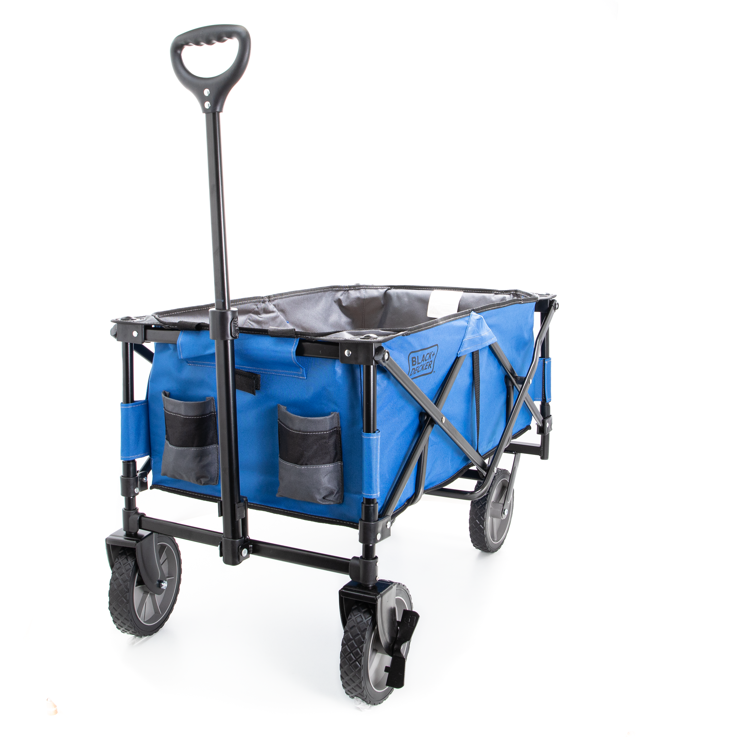 Collapsible Storage Cart, Folding Utility Wagon, Holds up to 176 lbs., Blue