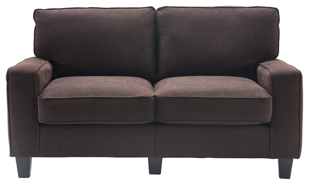 Modern Loveseat  Tapered Legs and Cushioned Seat With Track Arms   Transitional   Loveseats   by Decor Love  Houzz