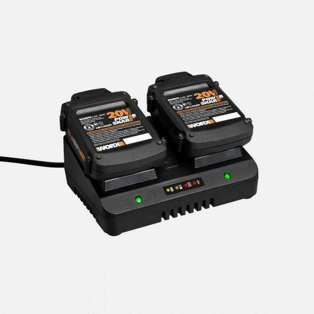 Worx Wa3770 Power Share 20v amp 18v Li ion Dual Port Battery Quick Charger