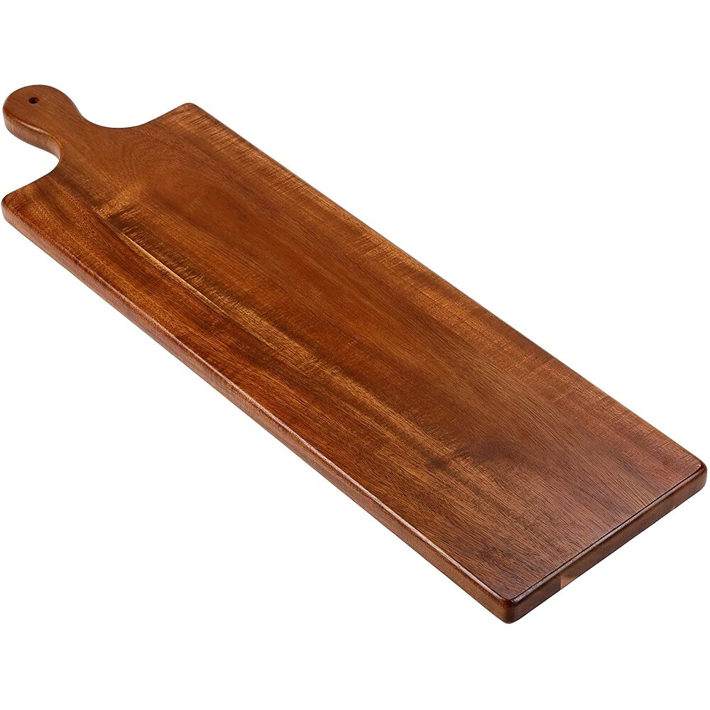 BirdRock Home 31.5” Acacia Wooden Cheese Serving Board with Handle   Large   Extra Long   Party Charcuterie