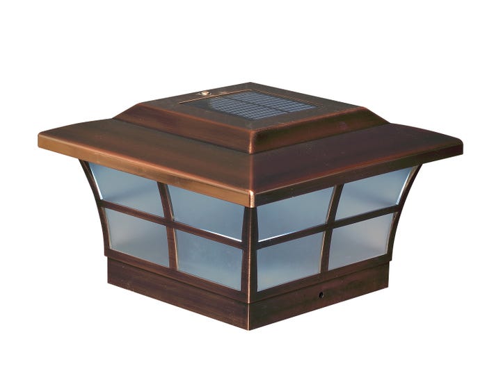 Classy Caps 6x6 Copper Plated Prestige Solar Post Cap SL086