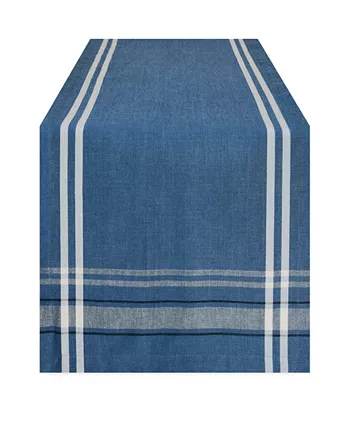 Design Imports Chambray French Stripe Table Runner 14 x 72