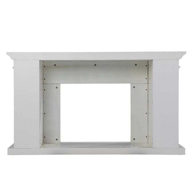 Leycarn Bookcase Fireplace White gray Aiden Lane