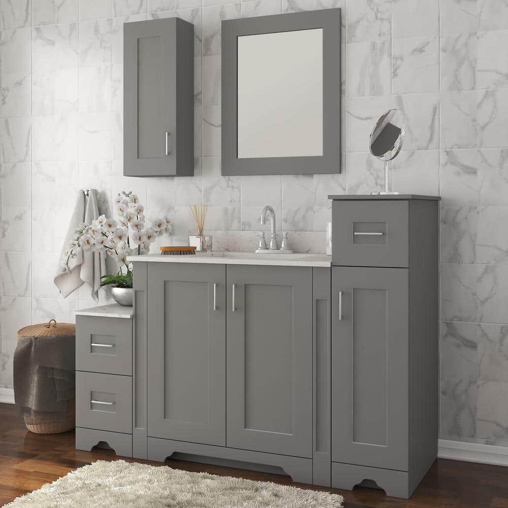 Home Decorators Collection Hawthorne 30 in W x 2134 in D Vanity Cabinet in Twilight Gray