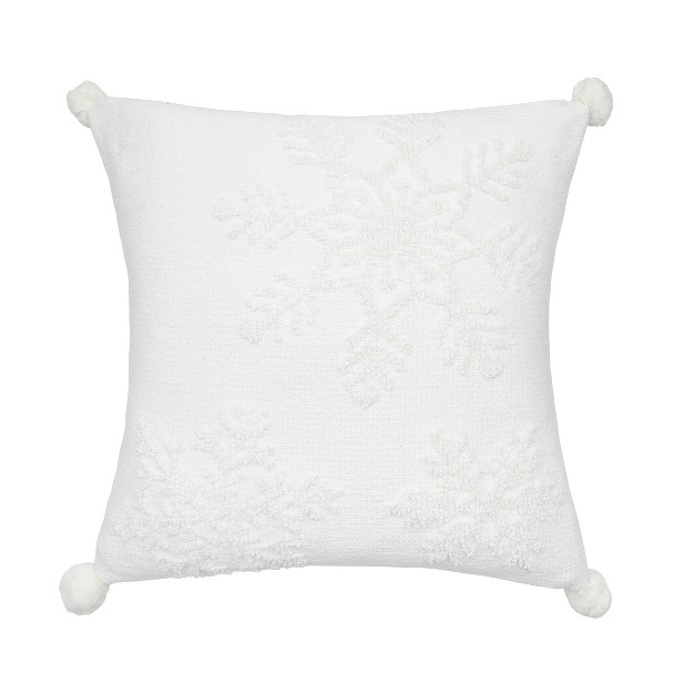 Carol amp Frank White Snowflake Pillow