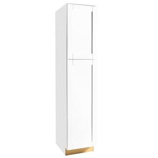 Hampton Bay Shaker 18 in. W x 24 in. D x 84 H Assembled Pantry Kitchen Cabinet in Satin White KP1884-SSW