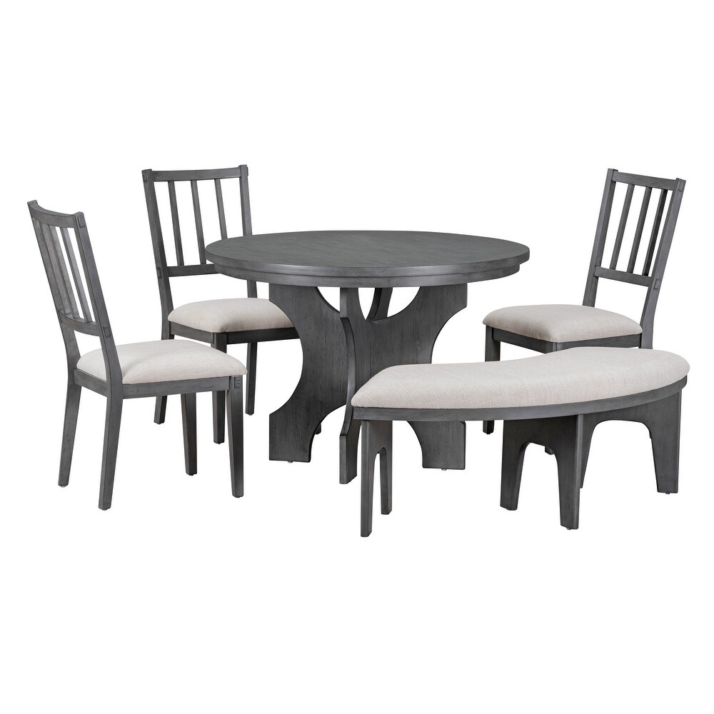 Farmhouse 5 Piece Dining Table Set with 44\