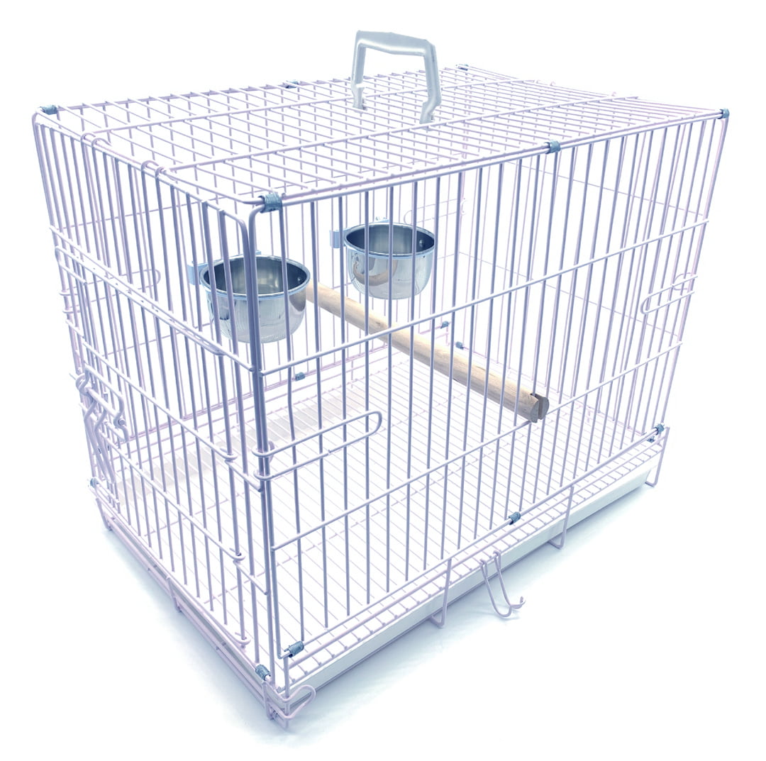 Pet Products Parrot Bird Travel Vet Carrier Cage， White