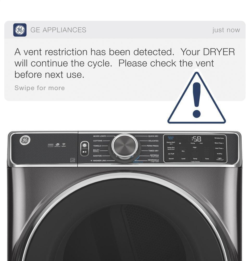 Ge Appliances GFD65ESSNWW Ge® 7.8 Cu. Ft. Capacity Smart Front Load Electric Dryer With Steam And Sanitize Cycle