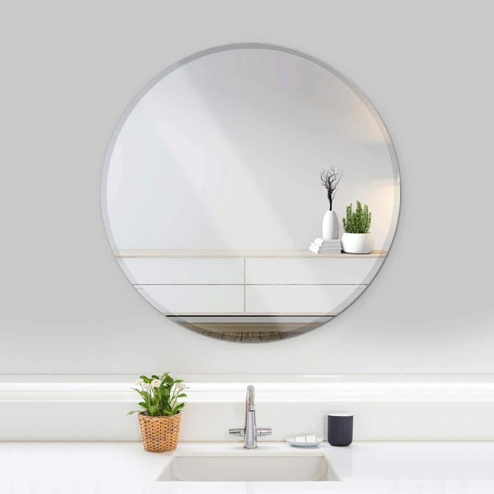 Fab Glass and Mirror Medium Round Beveled Glass Mirror (36 in. H x 36 in. W) 799456351780