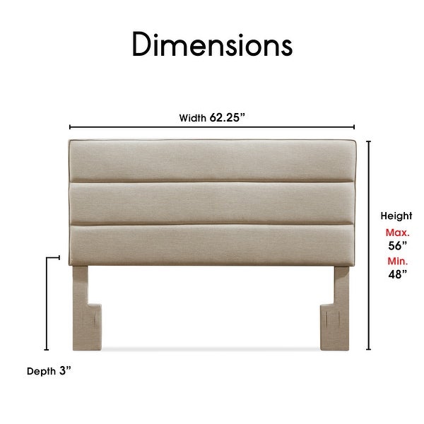 Serta Palisades Upholstered Headboard， Queen Size， Soft Beige - - 21827927