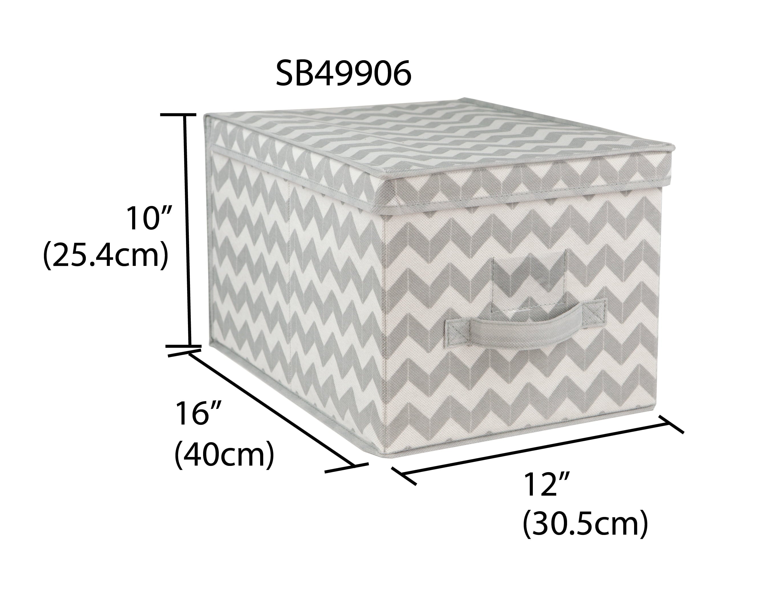 Home Basics Large Chevron Grey Storage Box