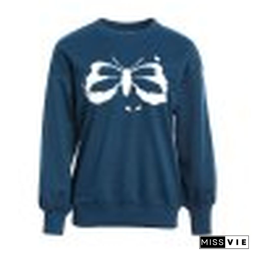 Splash Butterfly Print Sweatshirt