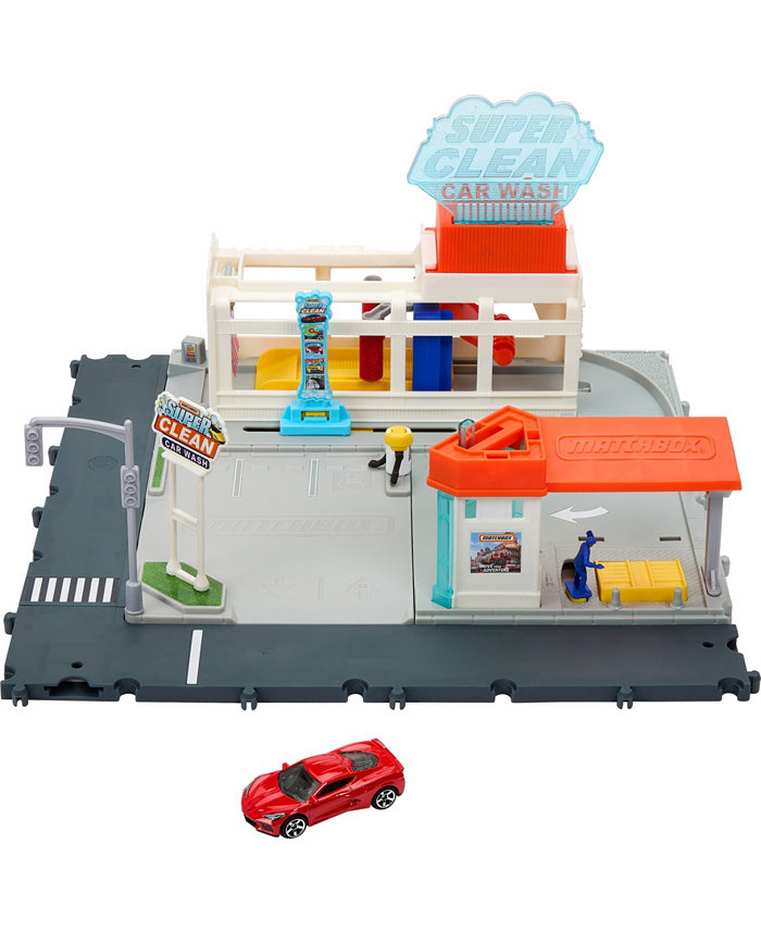 Matchbox Cars Playsets  Super Clean Carwash with 1 Matchbox Car